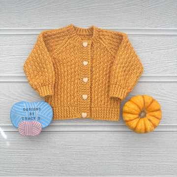 Jennifer Baby Cardigan 16" to 20" chest size. Approx 0-9mths