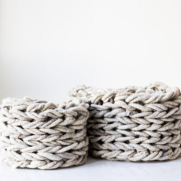 Chunky Knit Basket Pattern Large + Small (Arm Knitting)