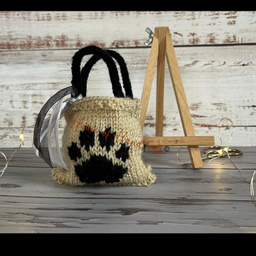 Paw Tote Bag Chocolate Orange Cover Knitting Pattern