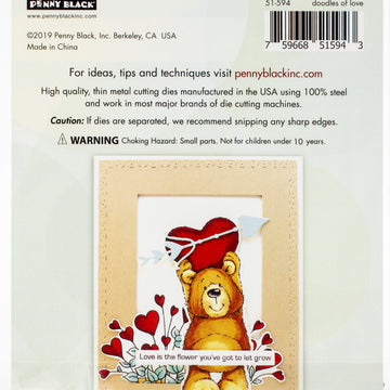 Penny Black Creative Dies - Doodles Of Love 1.9"X2.9"