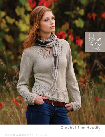 Blue Sky Fibers Crochet Trim Hoodie