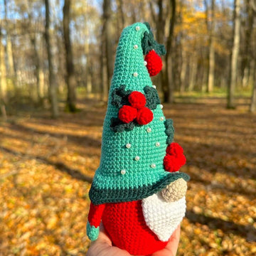 Christmas gnome in green hat