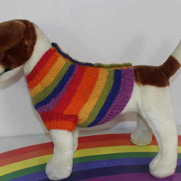 Small Dog Rainbow Back Button Up Dog Coat