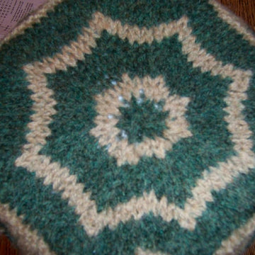 Felted Snowflakes Yarn Basket
