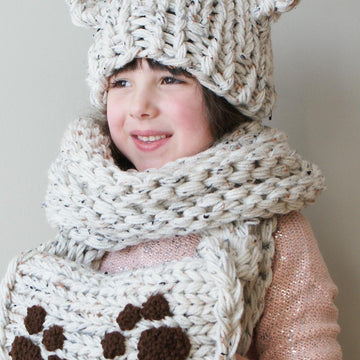 Chunky Bear Hat and Muff Cowl (Hat008)