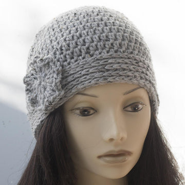 Keyhole Scarf and Flower Beanie