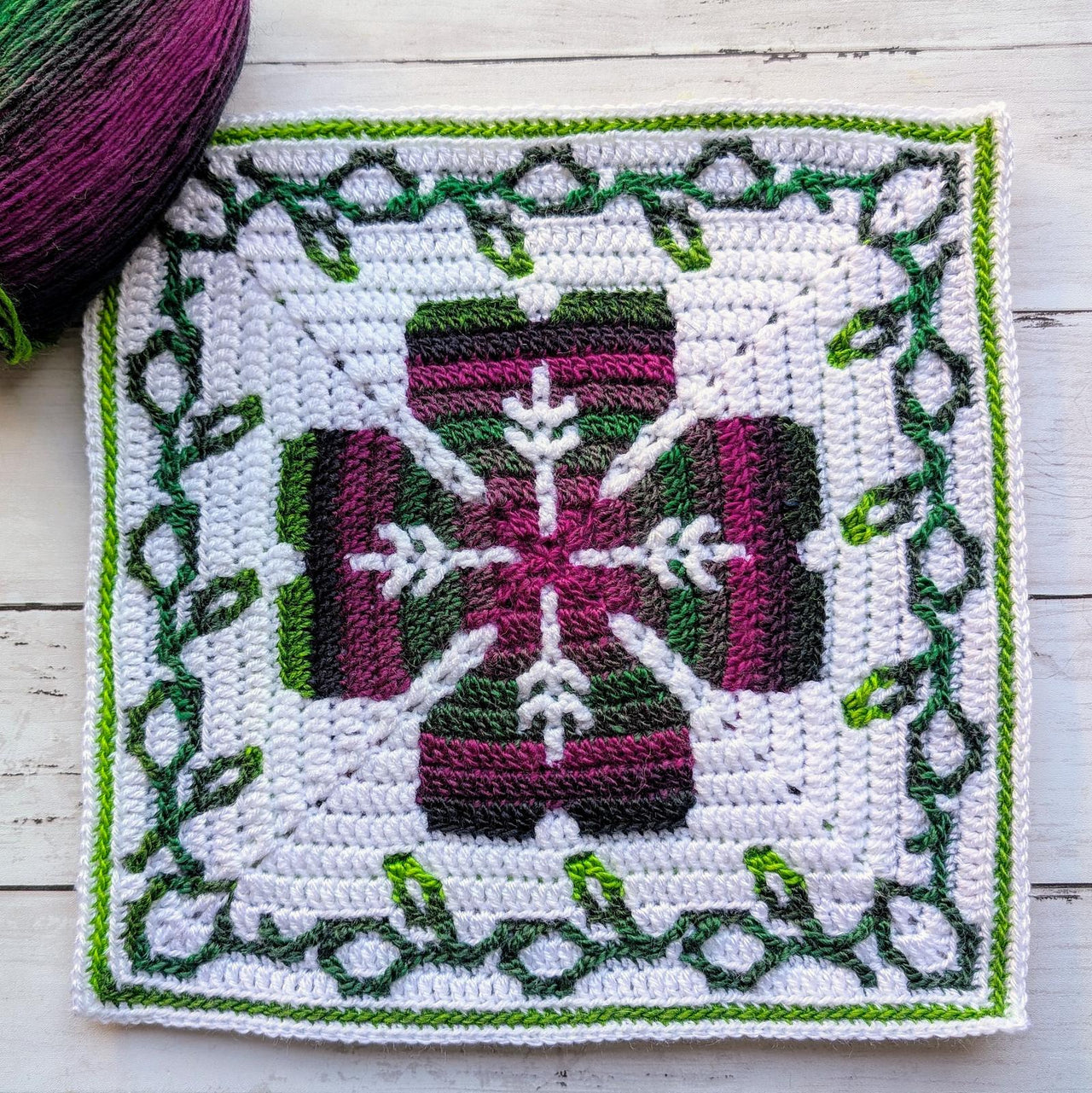 Celtic Clover Mosaic Square