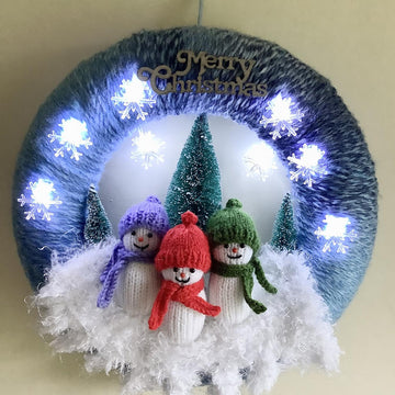 Trio of Snowmen light up Wreath