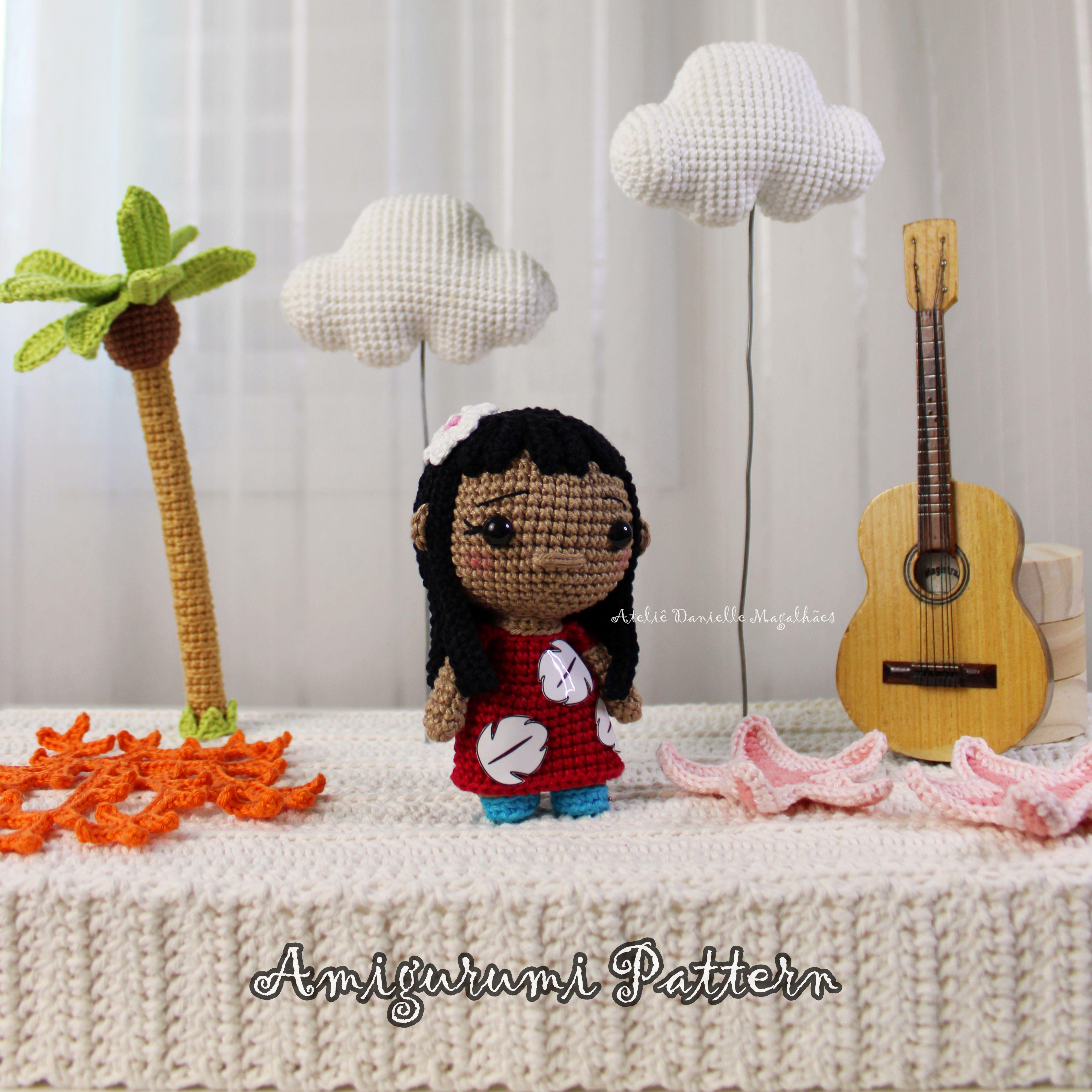 🌺 Lilo-Inspired Amigurumi Pattern (Red Dress) – Digital PDF 🧶