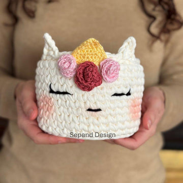 Recycled (t-shirt) yarn basket container-111