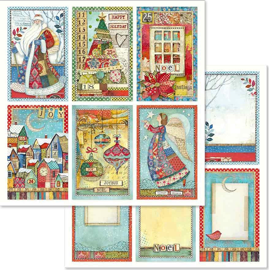 Stamperia Intl Stamperia Double-Sided Cardstock 12"X12" 10/Pkg - Christmas Cards
