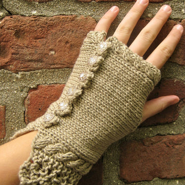 Pistachio Milkshake Fingerless Mitts