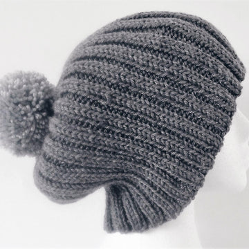 Aran Beanie Pom Pom Hat