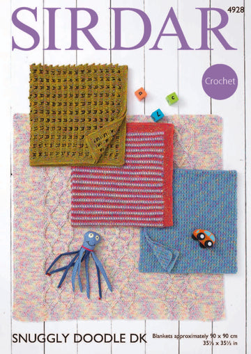 Blankets in Sirdar Snuggly Doodle DK - 4928 - Downloadable PDF