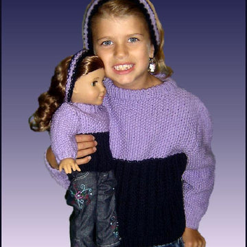 Matching Girl and Doll sweaters. American Girl Doll. AG