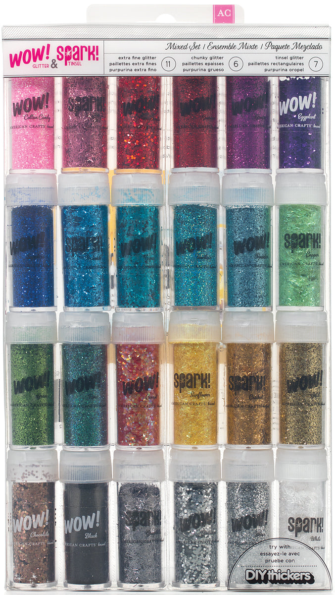 American Crafts WOW! Glitter & Spark! Tinsel Set 24/Pkg - 249893