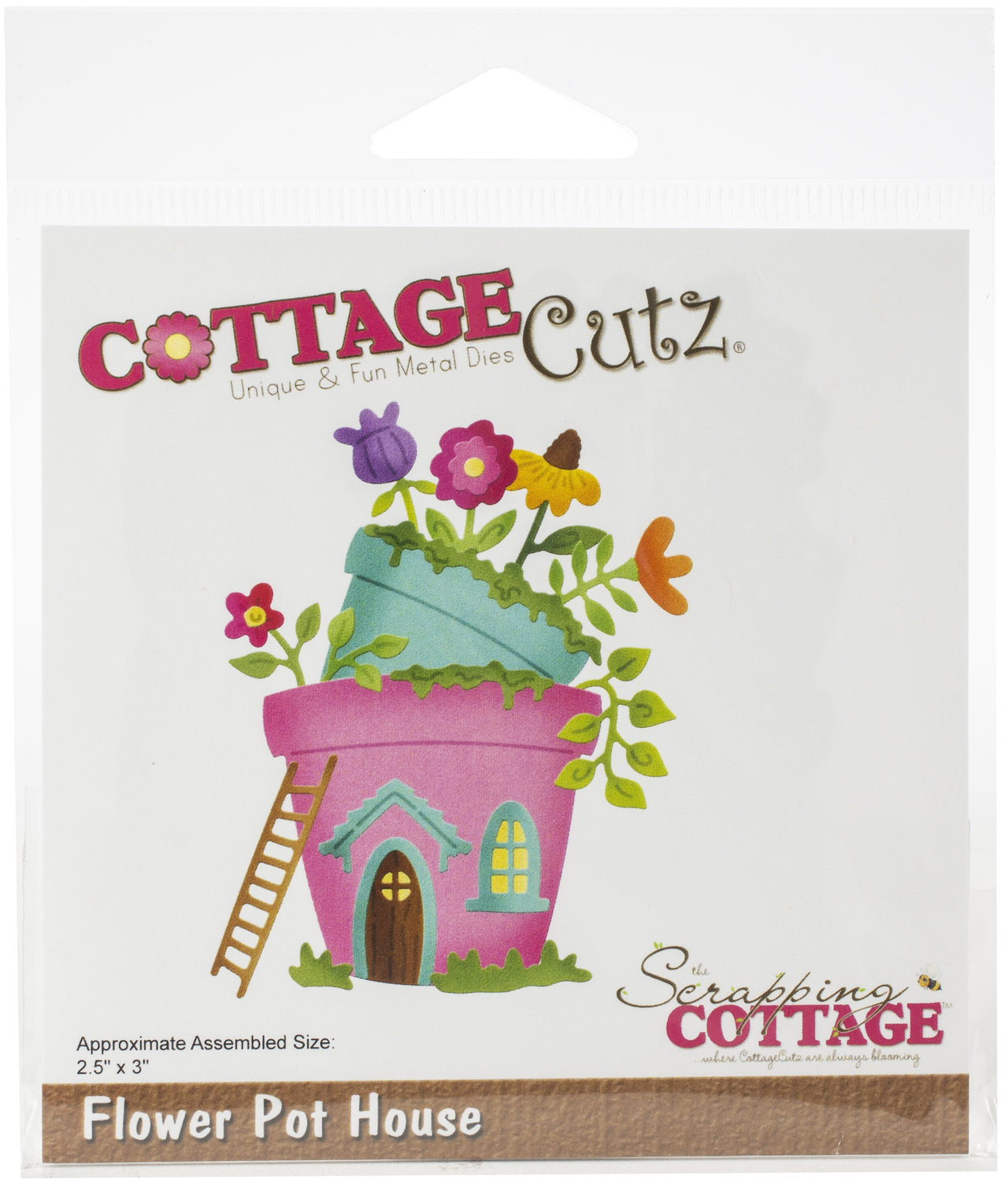 CottageCutz Dies - Flower Pot House 2.5"X3"