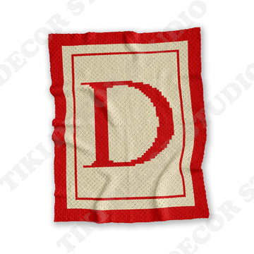 Letter D Blanket C2C CROCHET PATTERN | Baby Shower Afghan