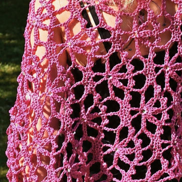 Crochet Pattern Shawl Pink Poison | Floral Crochet Stole | Fringe Wrap PDF