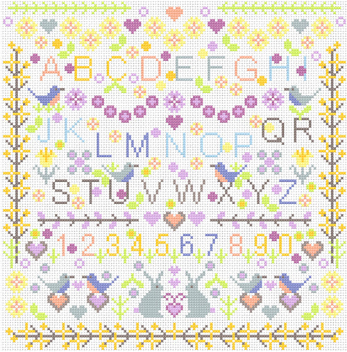 Riverdrift House Forsythia Sampler Cross Stitch Kit