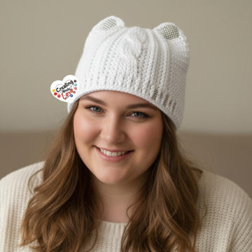 Cable Cat Hat With Bling