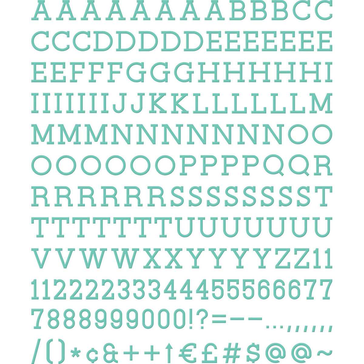 American Crafts DCWV Letterboard Letters & Characters 1" 188/Pkg - Teal