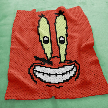 Mr. Krabs Portrait Home Decor SpongeBob Blanket C2C Crochet Pattern