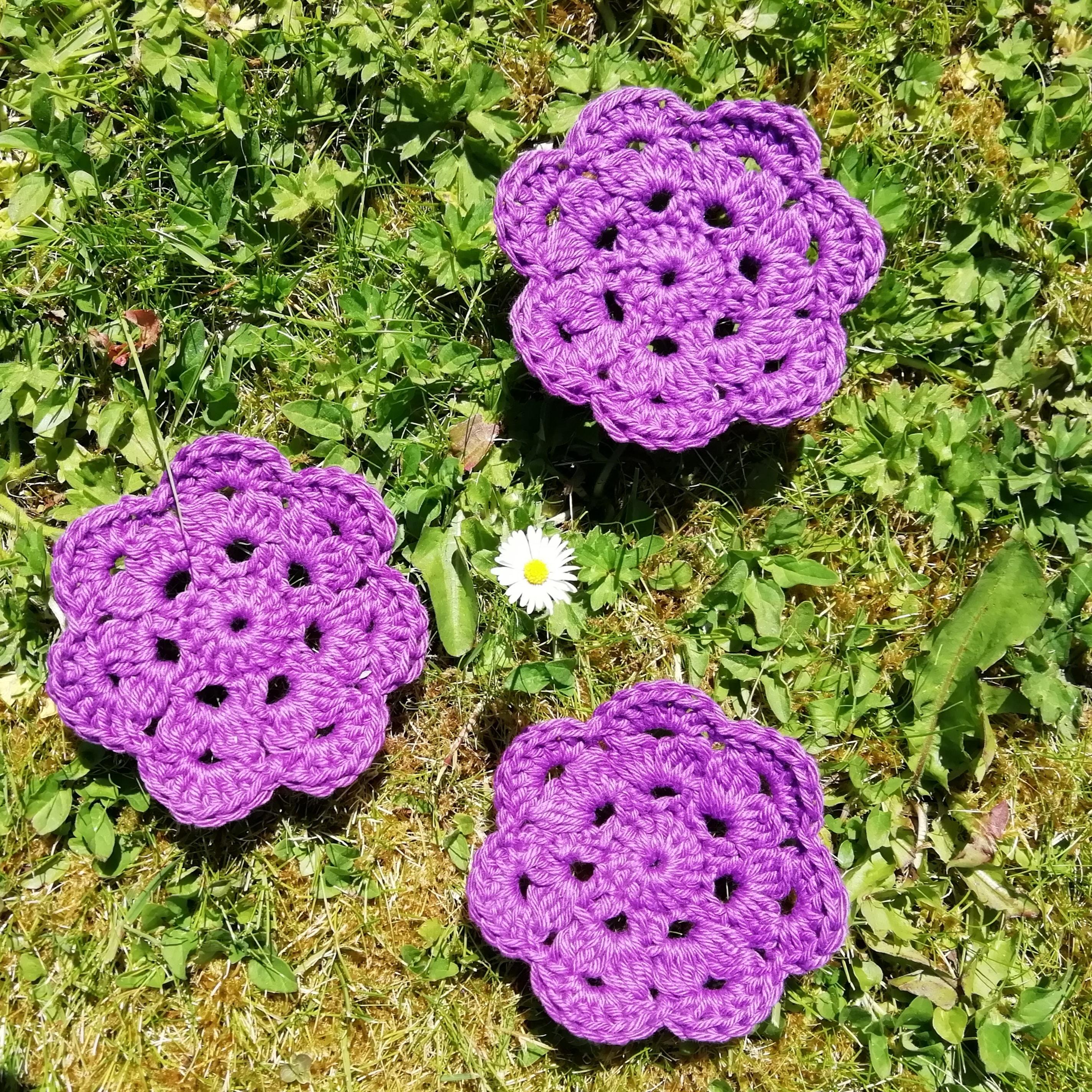Crocheted Flower Coasters