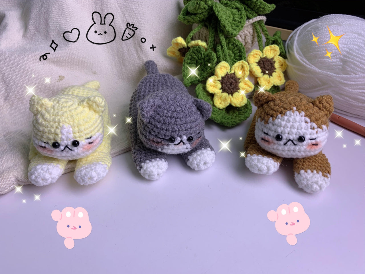 3in1 Little Cats Keychain Holder