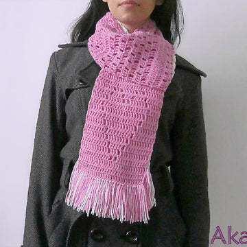 Heart Scarf with fringes in 2 colors_ L06