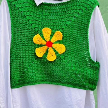 Retro Flower Crochet Tank