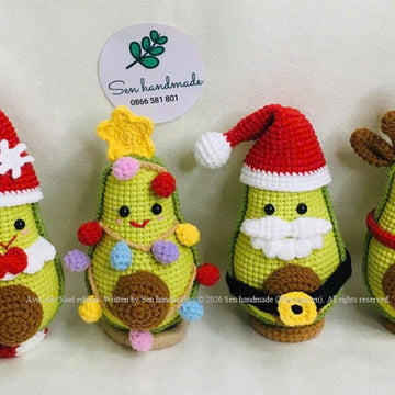 Avocado Noel Edition- Crochet pattern - PDF file - English