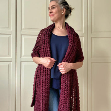 Easy Wrap Shawl Crochet Pattern: Wrapped In Red Wrap Shawl