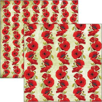 Ciao Bella Double-Sided Cardstock 90lb 12"X12" 12/Pkg - Poppies, Under The Tuscan Sun