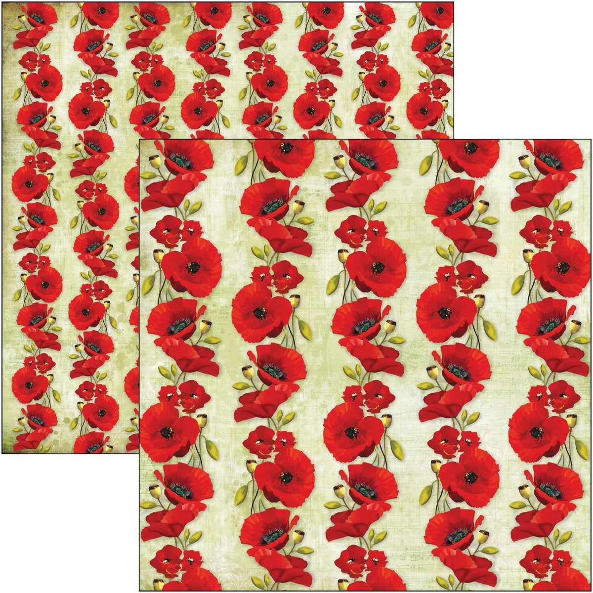 Ciao Bella Double-Sided Cardstock 90lb 12"X12" 12/Pkg - Poppies, Under The Tuscan Sun