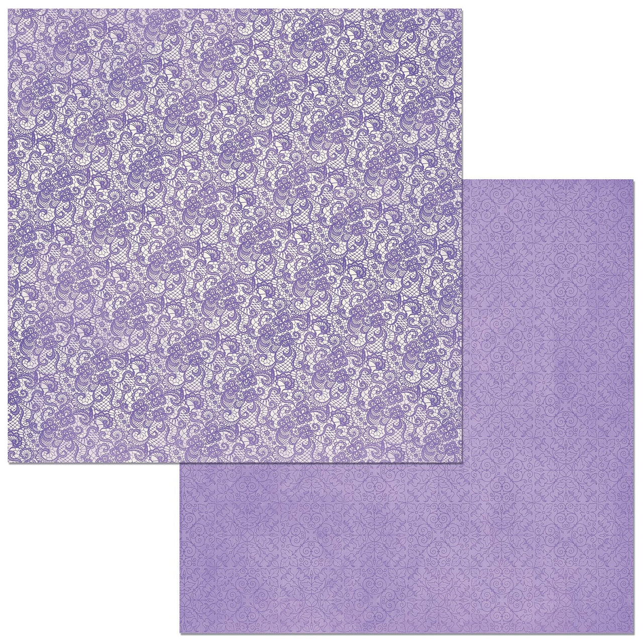 American Crafts BoBunny Double Dot Lace Double-Sided Cardstock 12"X12" 25/Pkg - Lavender