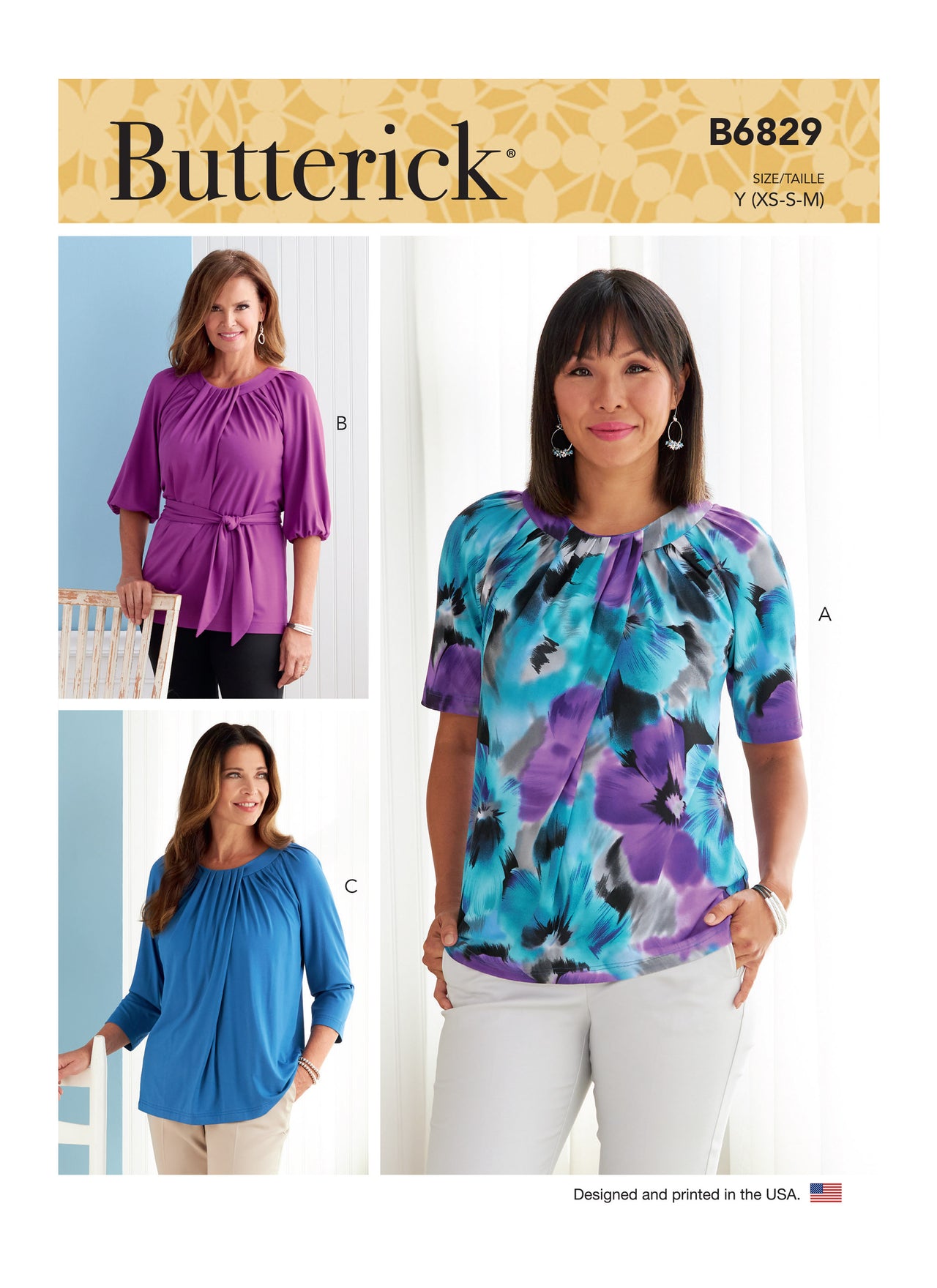 Butterick Misses' Tops & Sash B6829 - Sewing Pattern