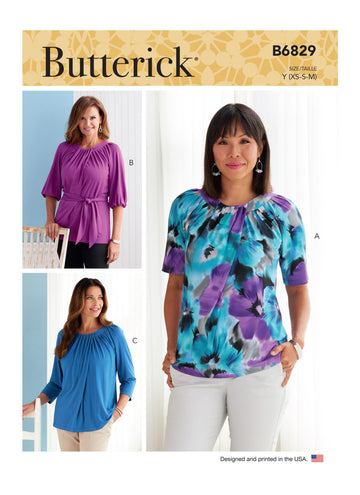 Butterick Misses' Tops & Sash B6829 - Sewing Pattern