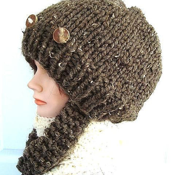 510 KNITTED CHUNKY HAT WITH LONG EAR FLAPS