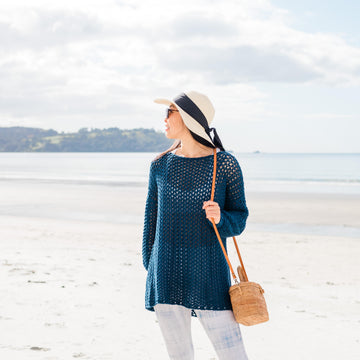 Tide Knot Cover Up Mesh Sweater