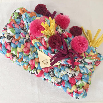 Pom Pom Clutch Bag