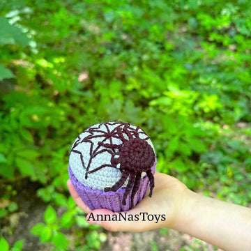 Halloween cupcake with spider