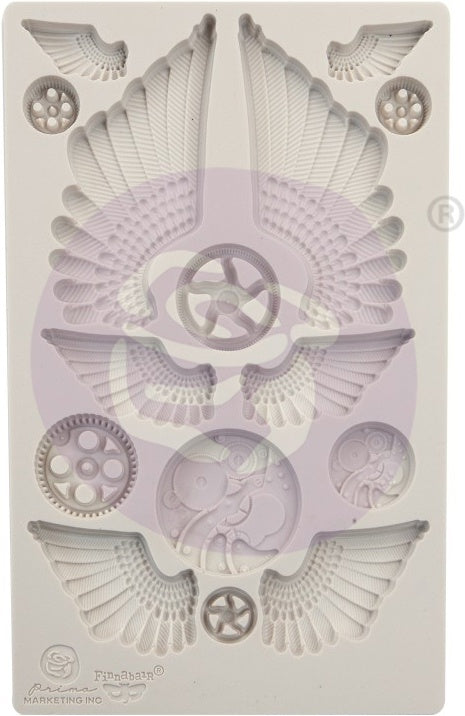 Prima Marketing Finnabair Decor Moulds 5"X8" - Cogs & Wings
