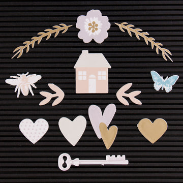 American Crafts DCWV Letterboard Icons 14/Pkg - Home