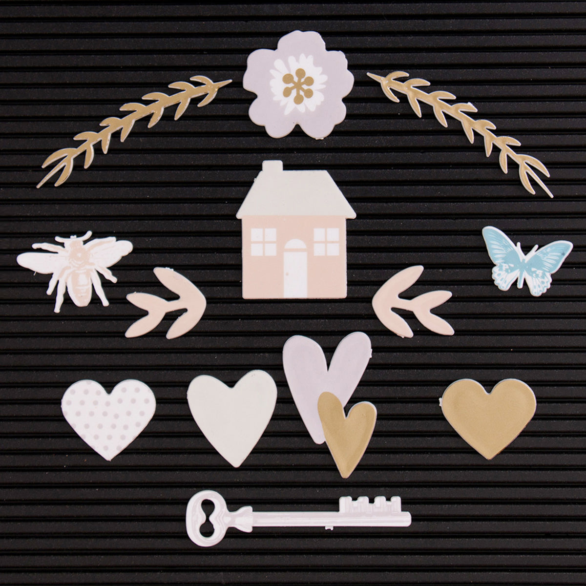 American Crafts DCWV Letterboard Icons 14/Pkg - Home