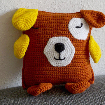 Crochet Pattern Cuddly Cushion Dog Barney!