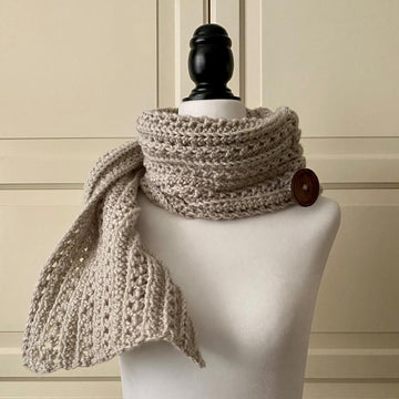Easy Crochet Scarf Pattern: Cute-N-Easy Buttoned Cowl-Scarf