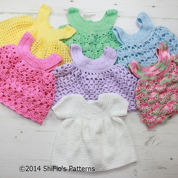 Crochet pattern Dress & Six Pinafores #20