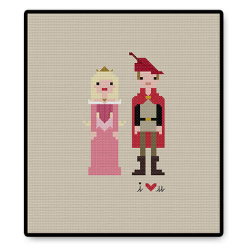 Aurora and Prince Phillip In Love Ball Gown - PDF Cross Stitch Pattern
