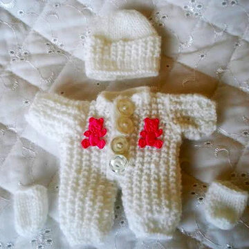 Dolls knitting pattern for 5-8 inch Berenguer, Romper suit, Hat & Boots